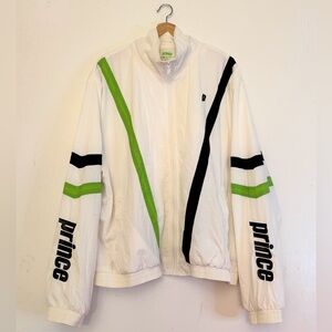 Prince Colorblock Neon Retro Running/Tennis zip up windbreaker Jacket Size XL